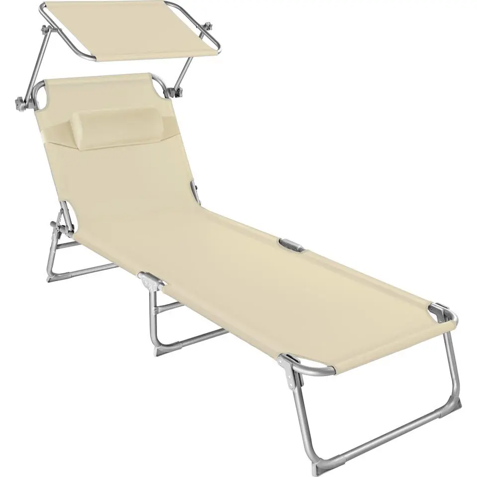 tectake Ligbed 4-niveaus met hoofdkussen, Beige