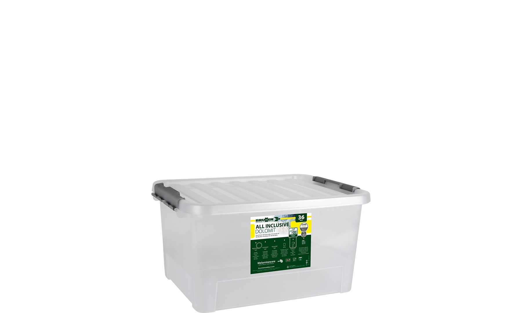 Brunner All Inclusive Dolomit buntes Melamingeschirrset 36 teilig 4 Personen