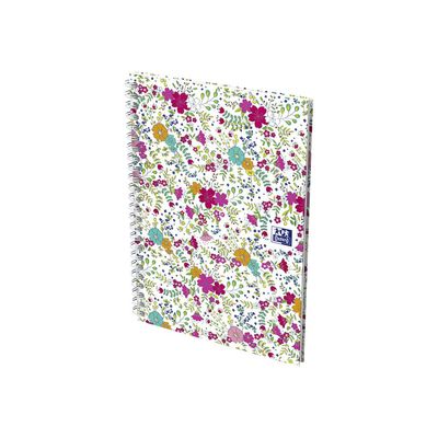 Oxford Floral - Carnet de notes à spirale - A5 - 120 pages - ligné