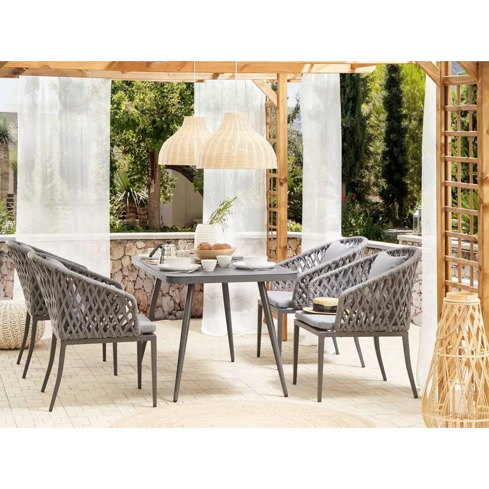 LIPARI - Tuinset voor 4 - Grijs - Aluminium