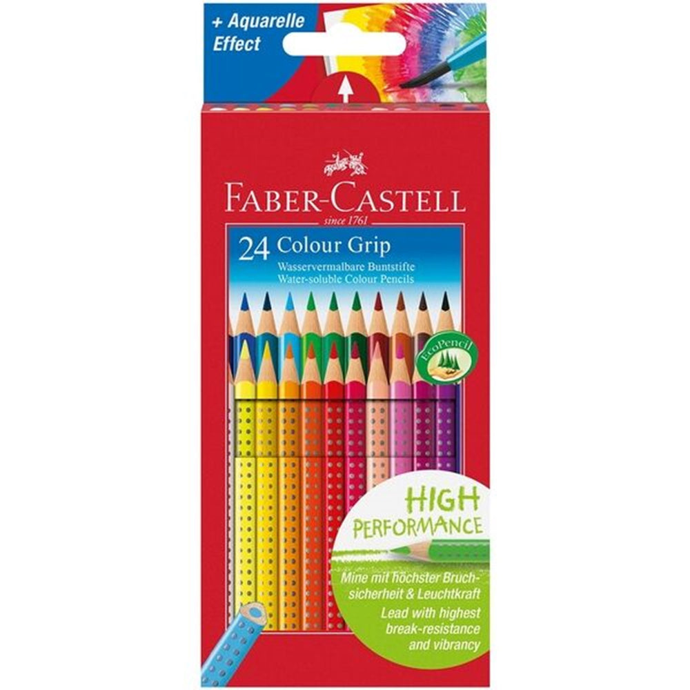 Køb Faber Castell Grip Akvarel 24 Trekants Farveblyanter | Luksusbaby