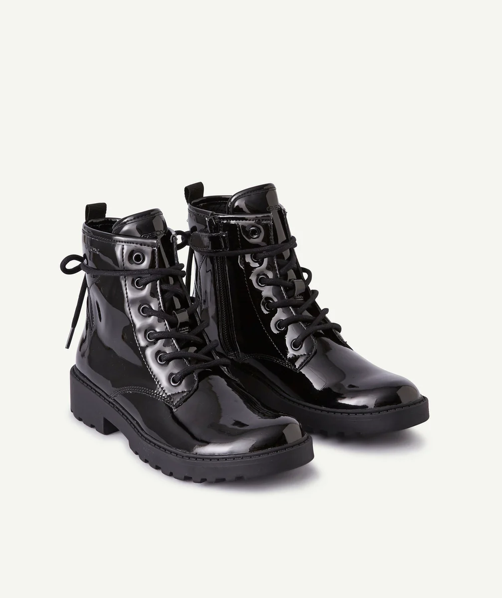 GEOXLES BOTTINES NOIRES VERNIES FILLE