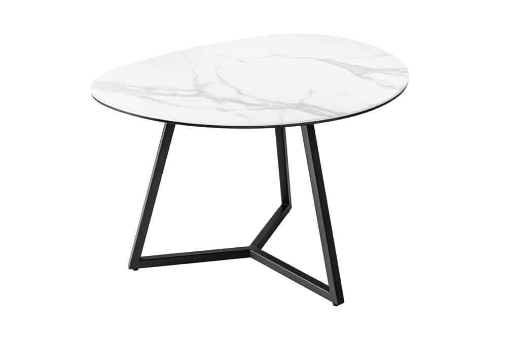 Moderner Couchtisch MARVELOUS 70cm weiß Marmor Keramik made in Italy
