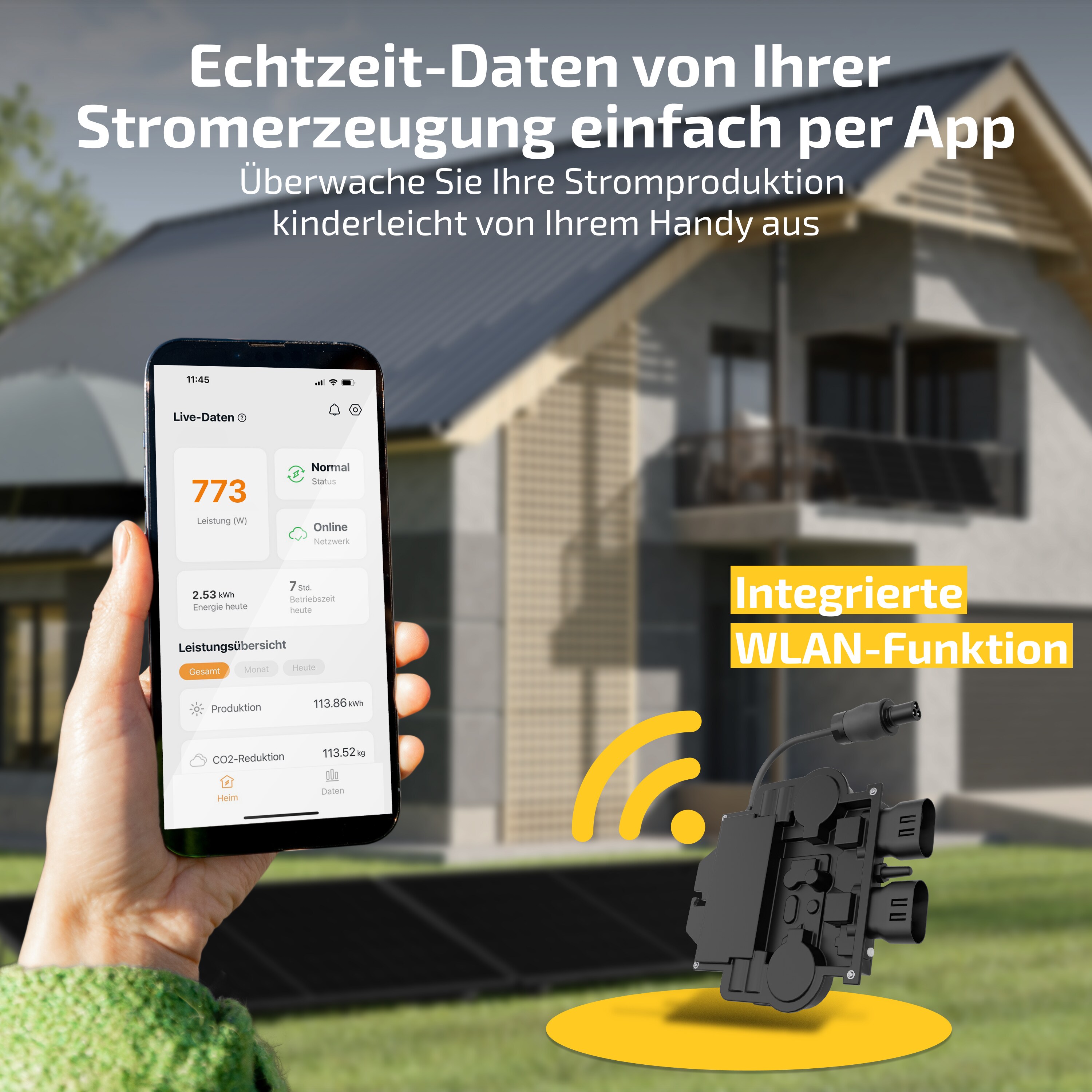 Balkonkraftwerk 1170W / 800W Solaranlage mit Garten Halterung Steckerfertig WIFI Komplettset Photovoltaik Anlage 800W/600W