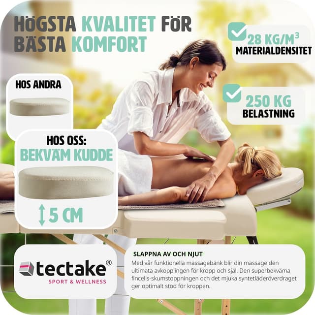 Massagebriks med 2 zoner, 5cm polstring + taske