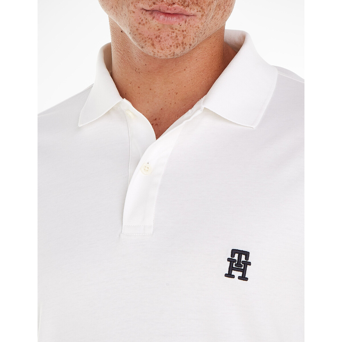 TOMMY HILFIGER<br>Camisa polo reta com logotipo bordado