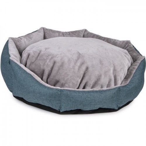 Cama redonda para cães Vadigran Ares, cinza e azul.