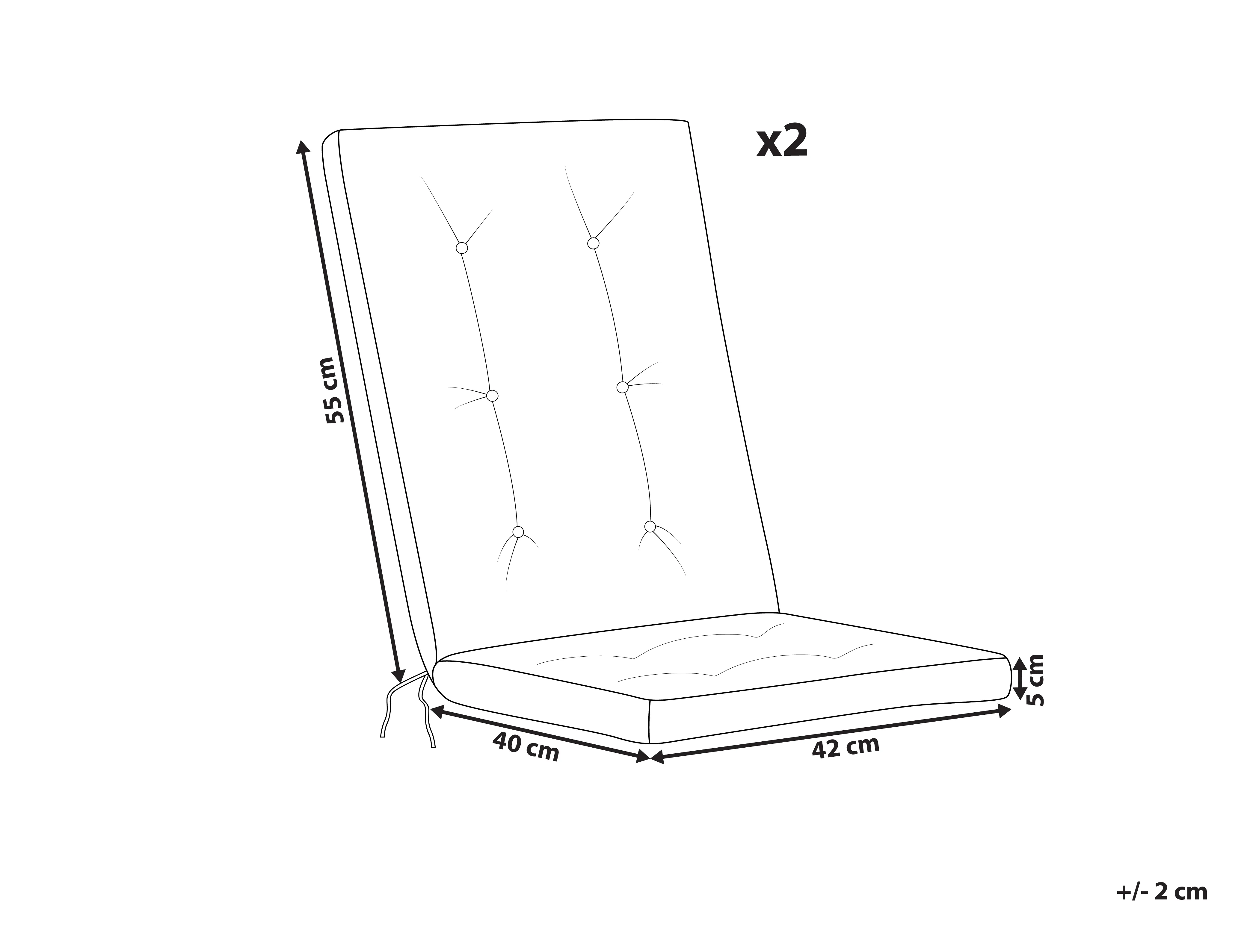 Set van 2 rug/zitkussens MAUI PREMIUM Lichtgrijs