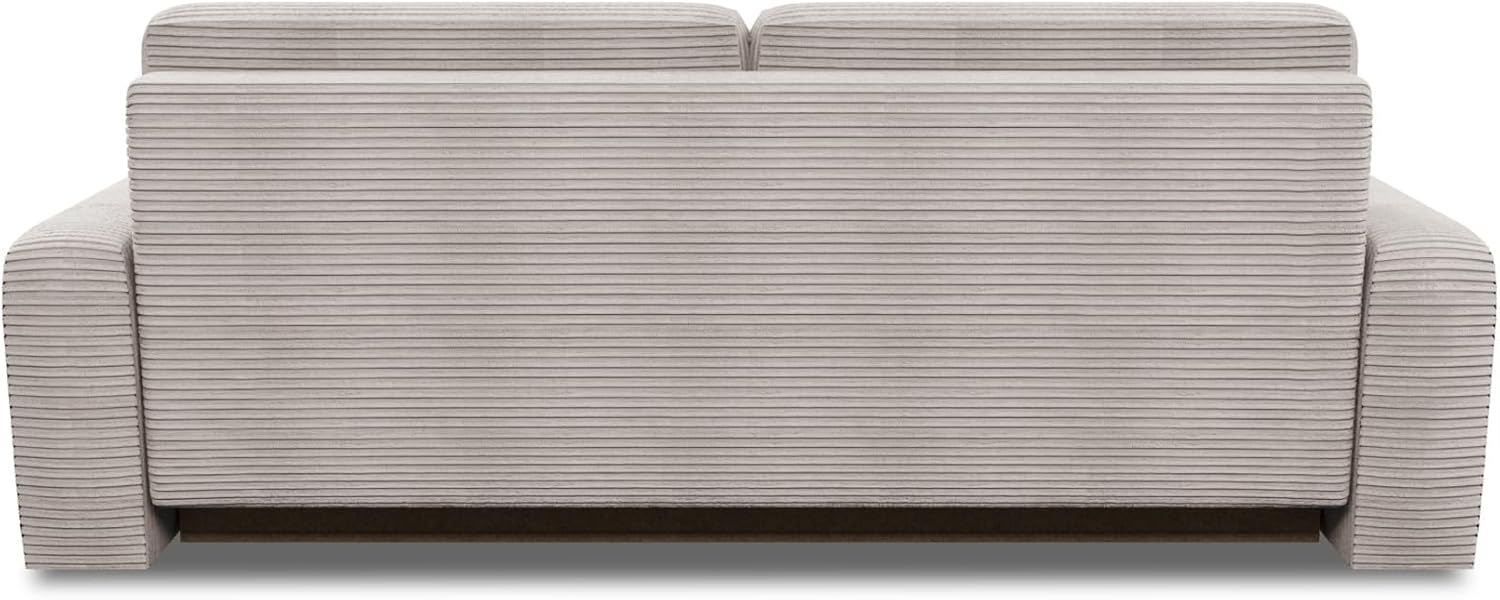 Schlafsofa Spark – Sofa mit Schlaffunktion und Bettkasten, Bonellfederkern, Cordbezug, große Schlaffläche, modernes Polstersofa & Bettsofa (Pink (Poso 052))