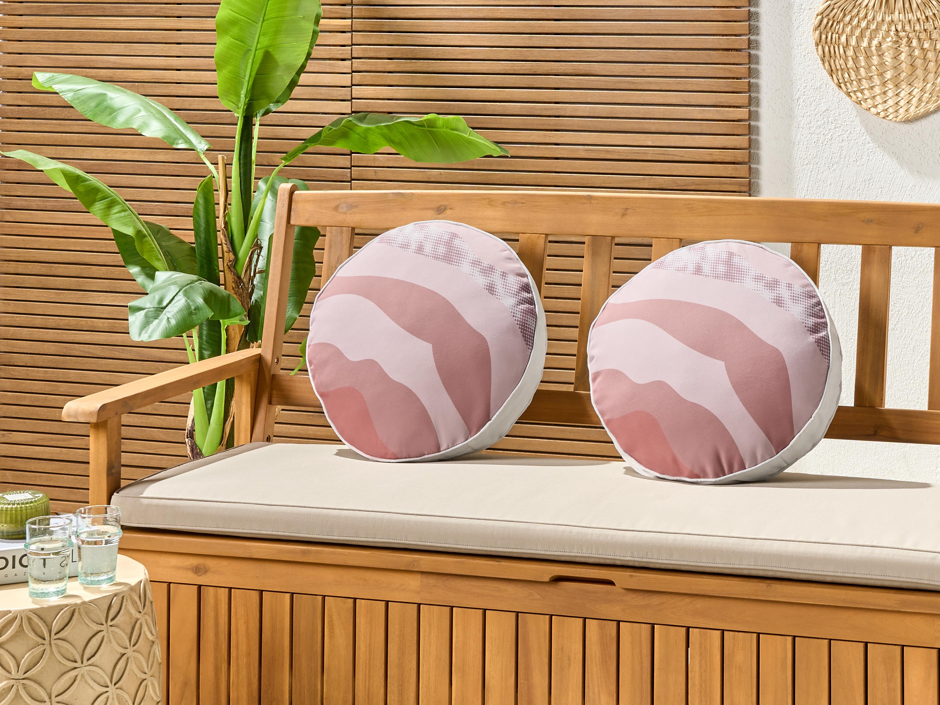 Set van 2 tuinkussens CAMPEI abstract patroon 40 x 40 cm Roze