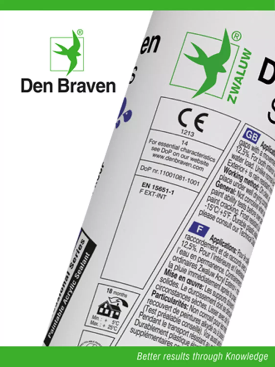 Zwaluw Den Braven Acryl Exterior  Bruin 310Ml Koker
