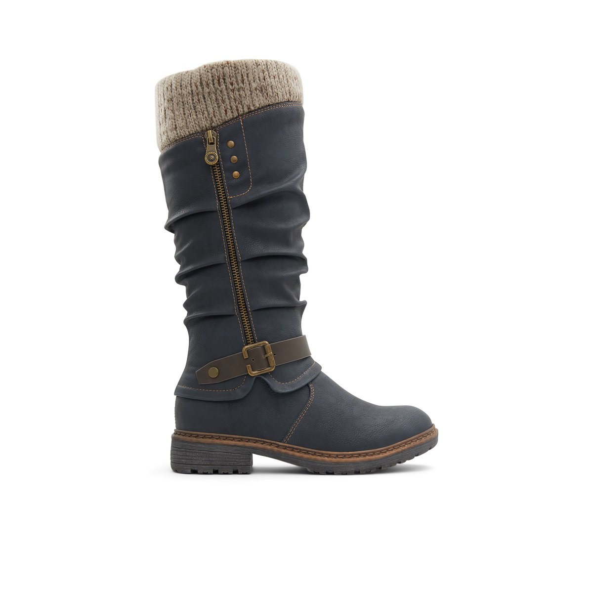BANFF TRAIL-Nydaeven-Bottes mi-mollet - Talon plat - Marine