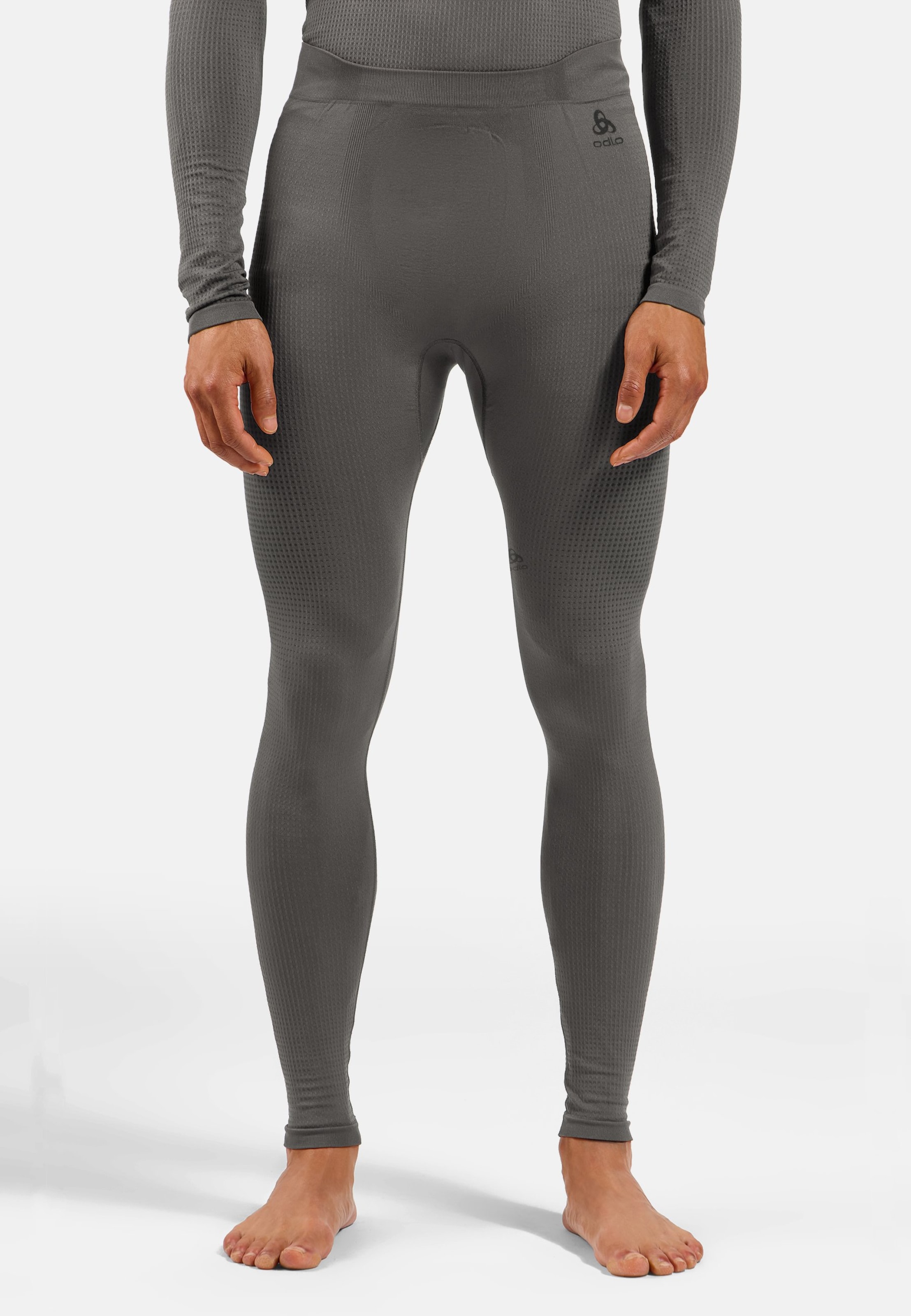 Performance Warm Base Layer Tights in grey melange - black