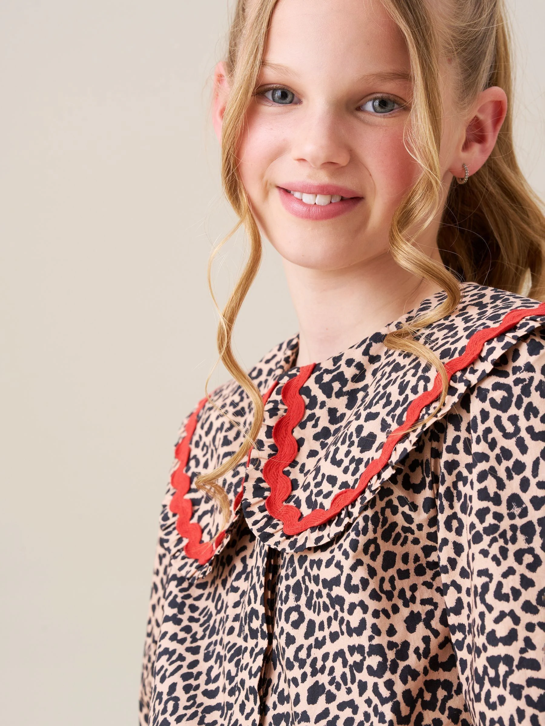 Angel & Rocket Elle Leopard Print Frill Collar Blouse