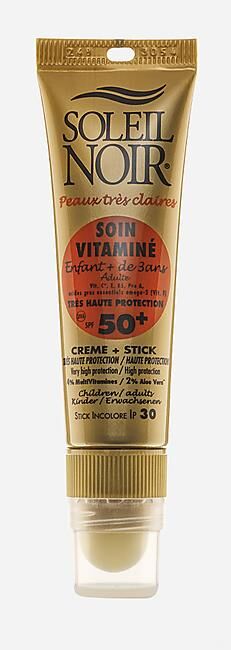 SOLEIL NOIR - CREME SOLAIRE COMBI +STICK LEVRES