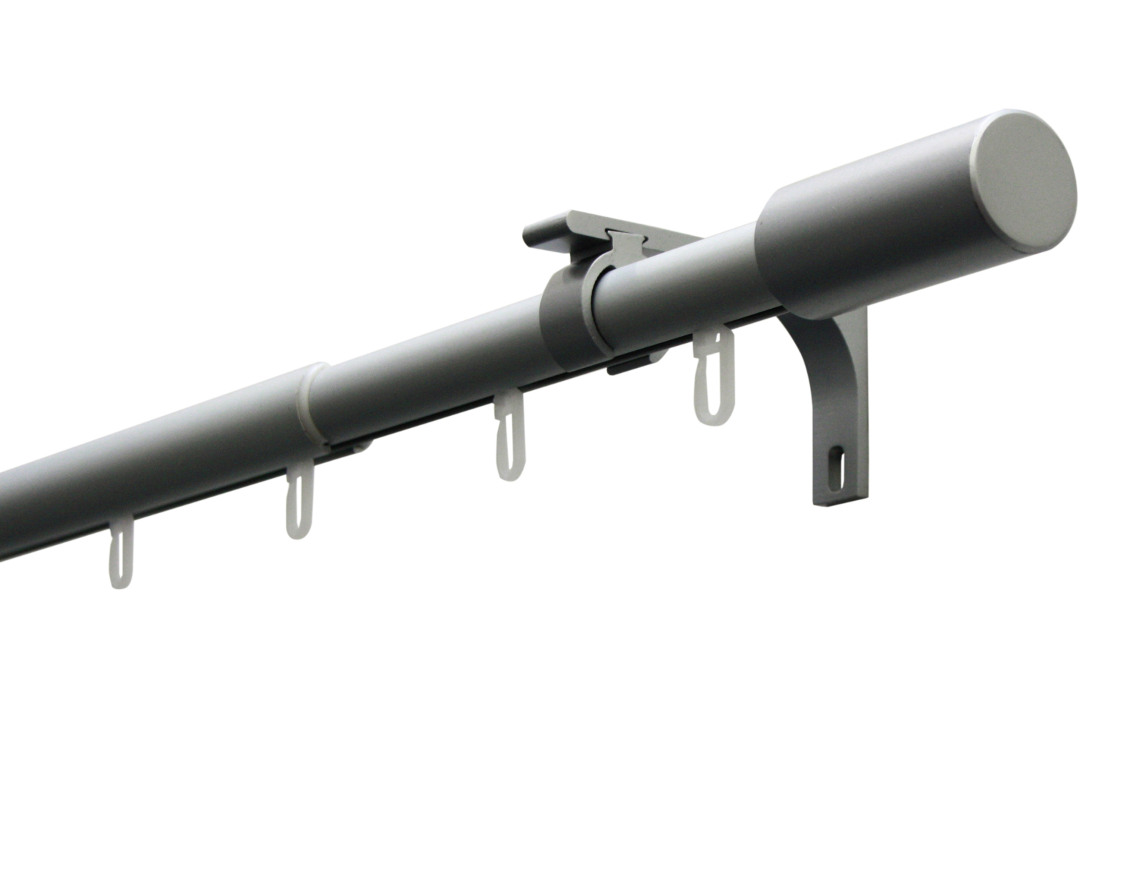 Gardinenstangen-Set mit Innenlauf - silber - 100-190 cm