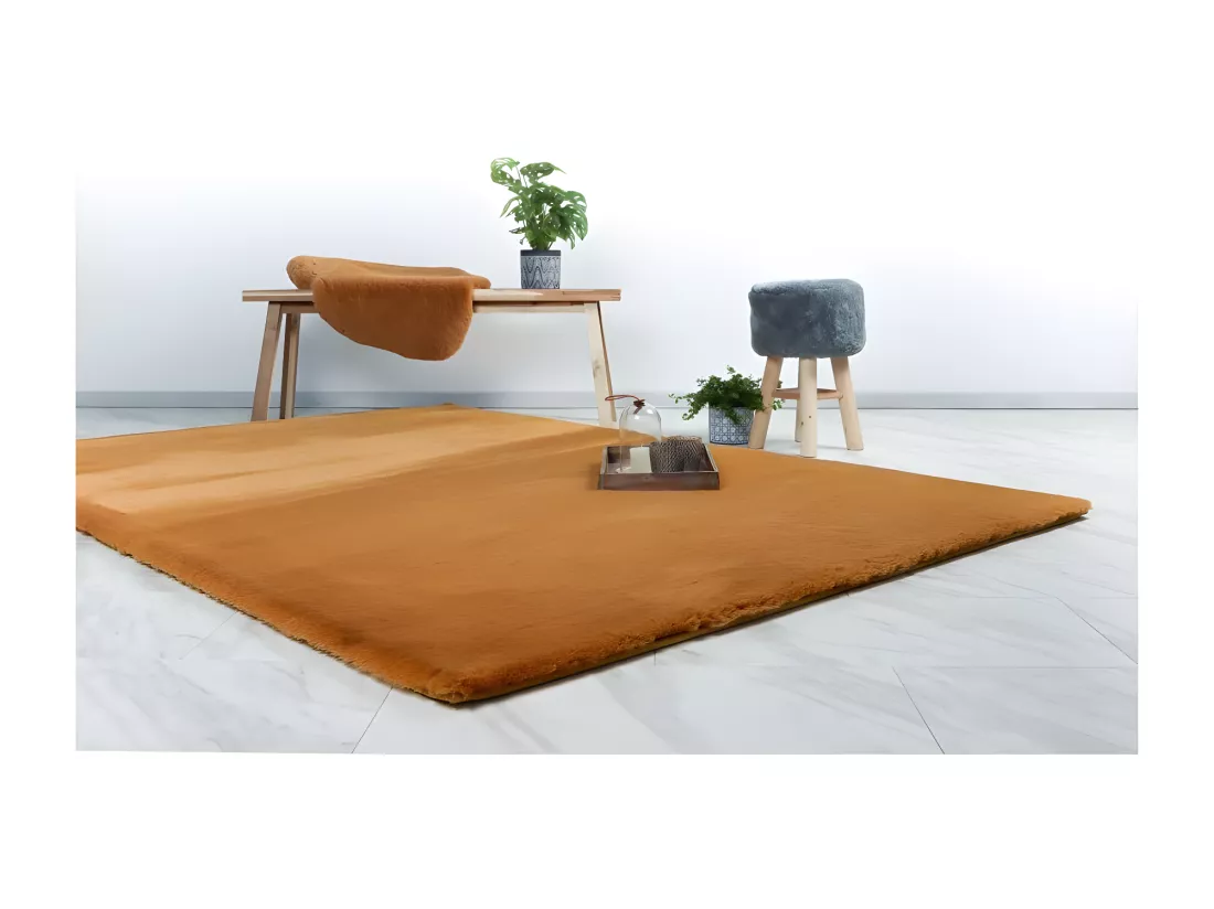 Tapis 290x200cm, design H008N coloris ambré - Confort et élégance pour votre intérieur