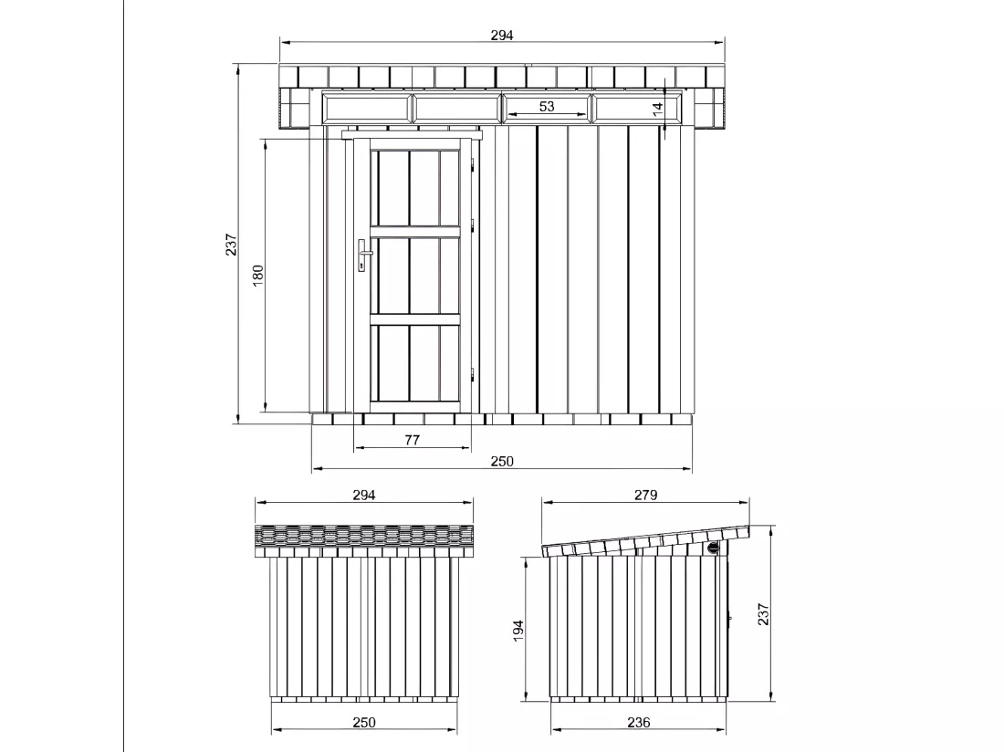 Abri de Jardin Qualité Premium 6m² /L294xL279xH237 cm - Timbela M903-REDWOOD RED