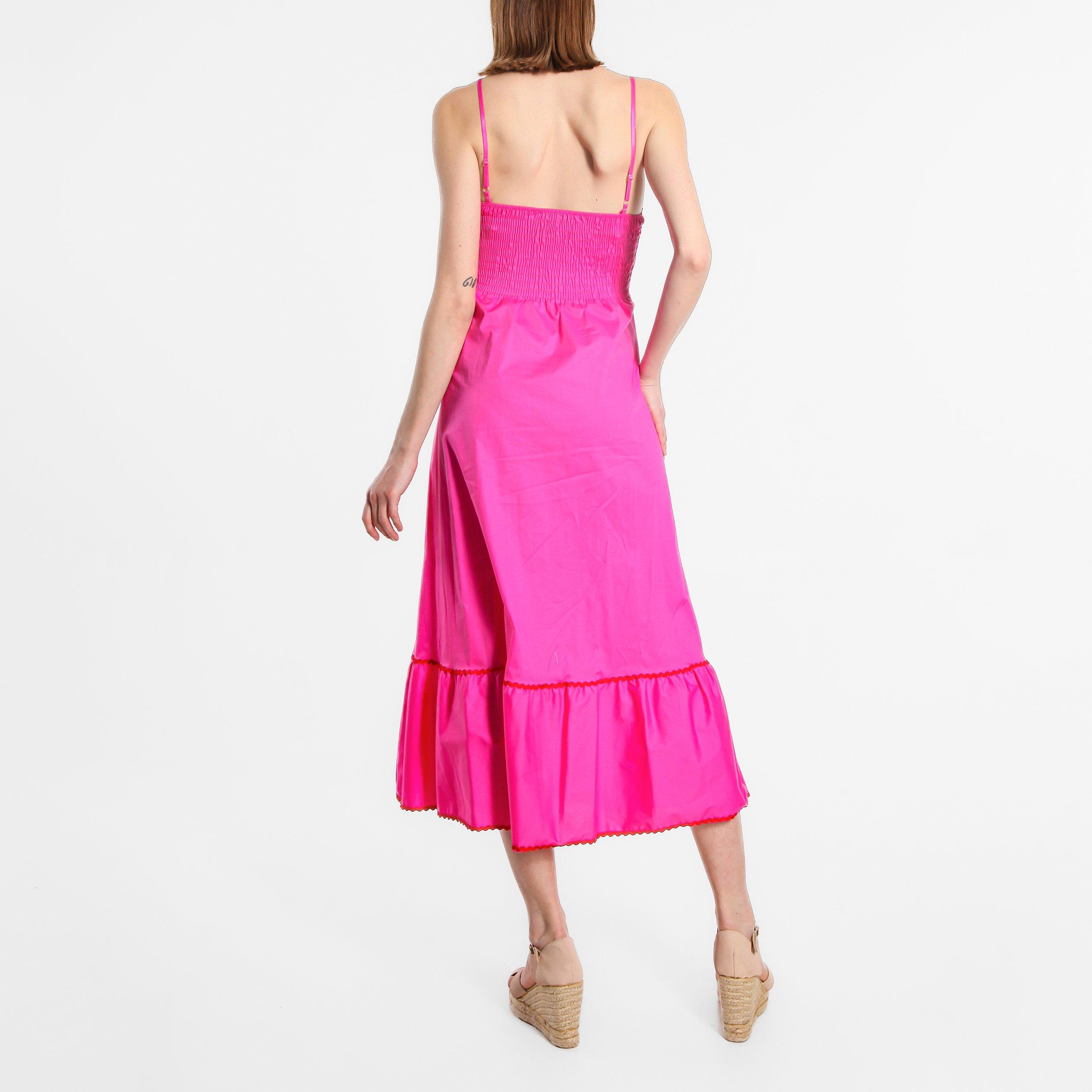 Be You Cotton Cotton Trim Midi Dress