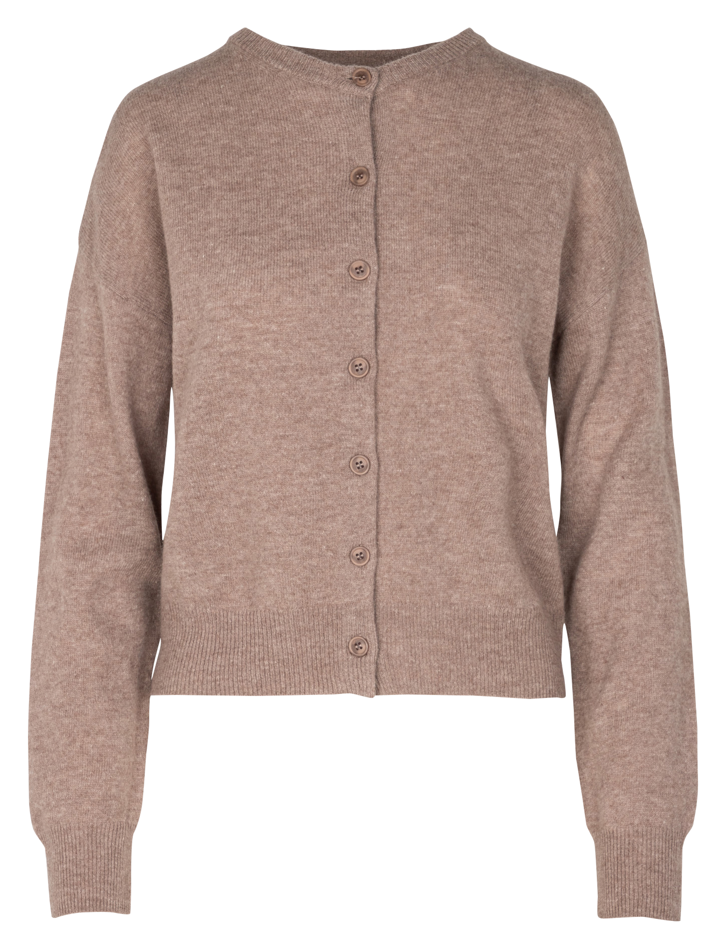 ANITA - Gilet col rond en laine et en cachemire mélangés | Beige