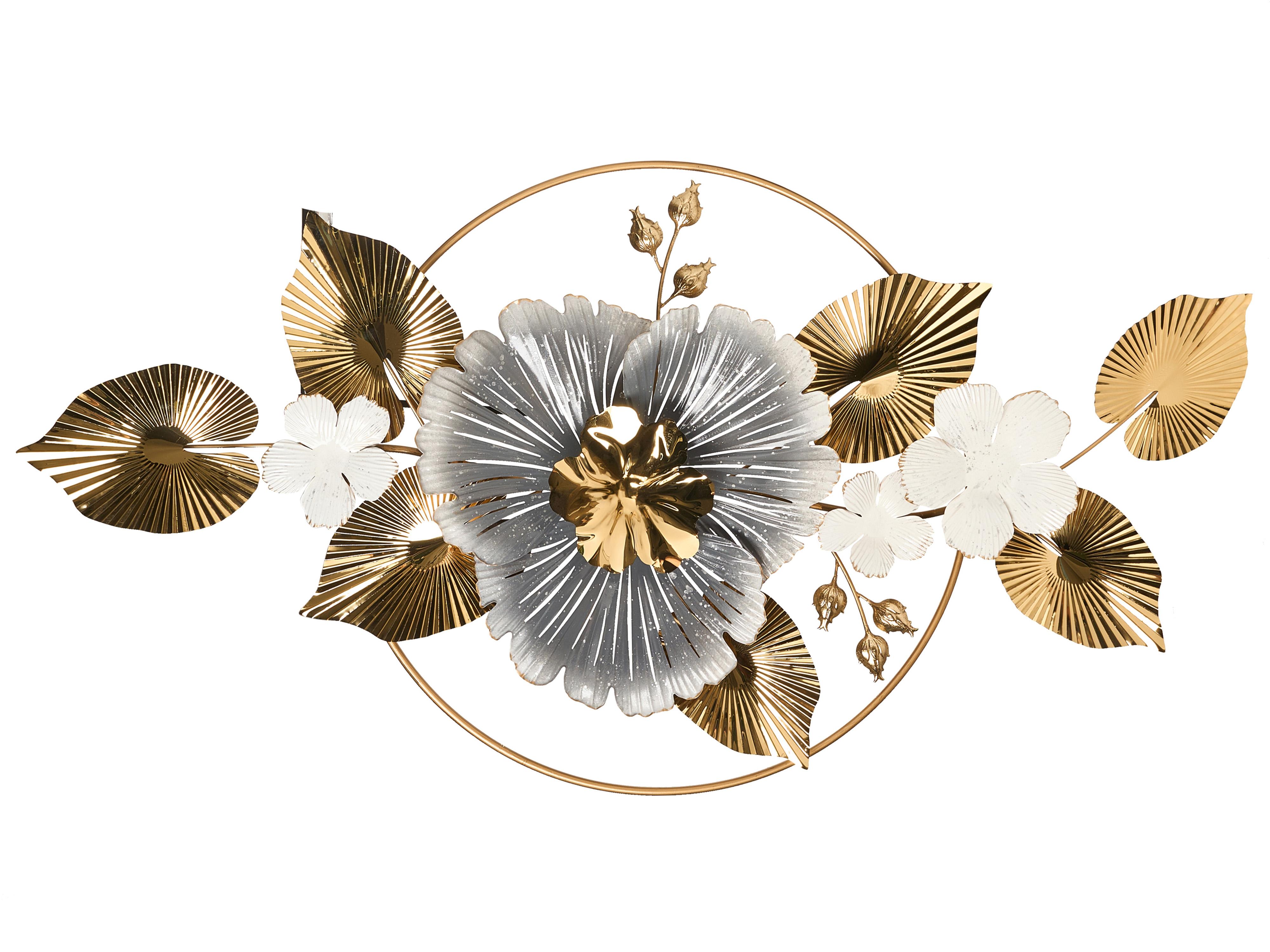 Wanddecoratie Bloem TERBIUM Metaal 56 cm Goud