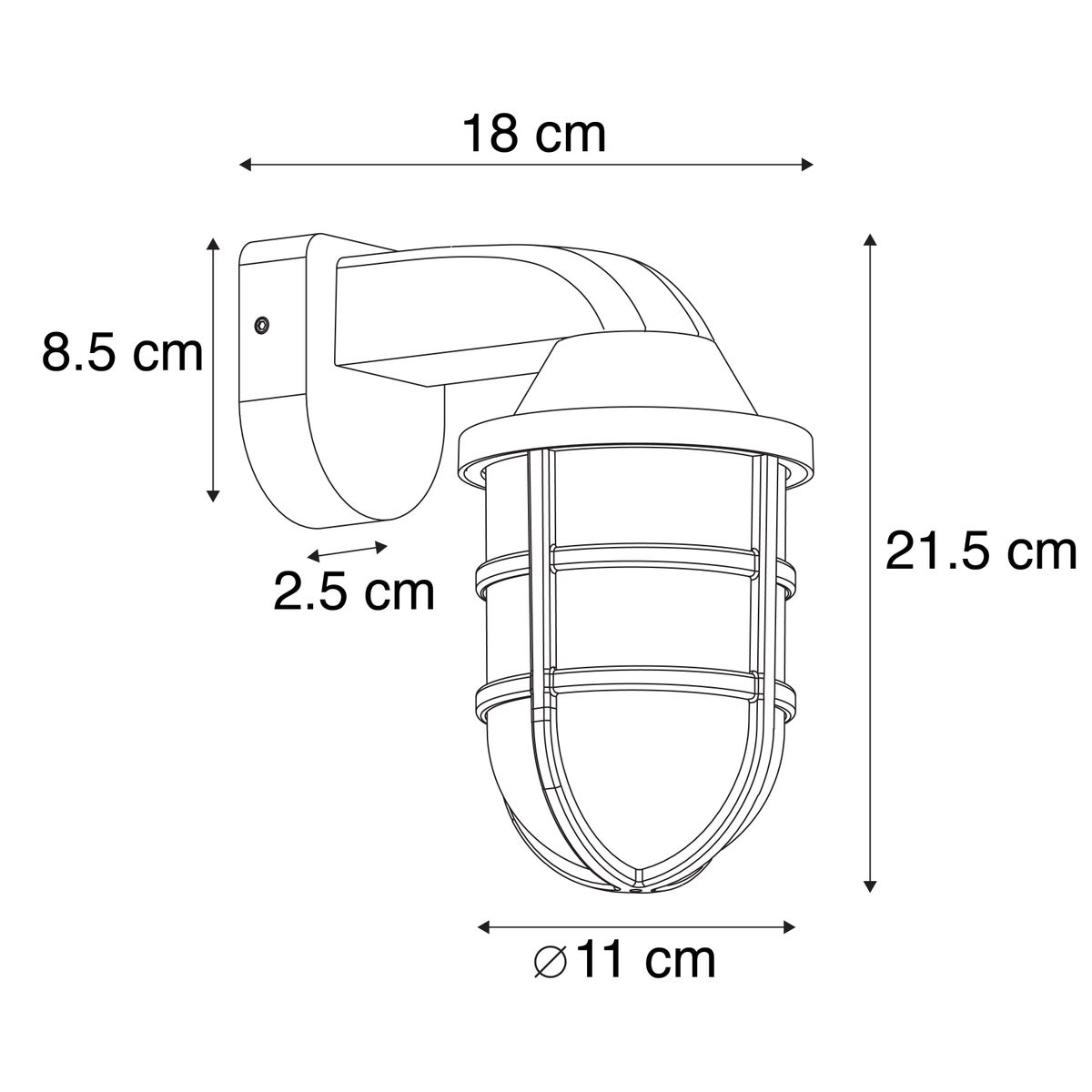 Moderne buitenwandlamp, zwart, IP54 - Joeri
