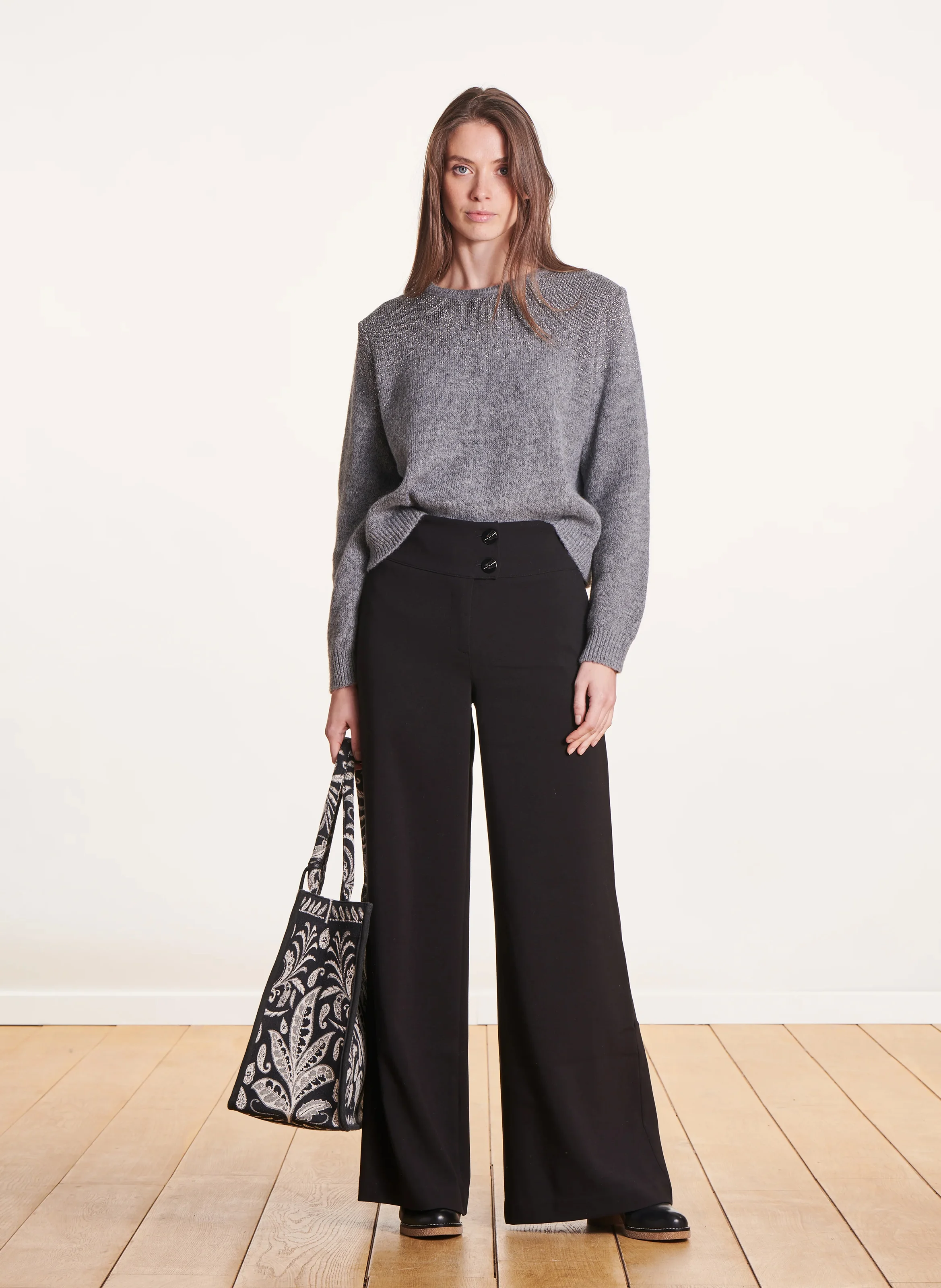 Pantalon large| Noir