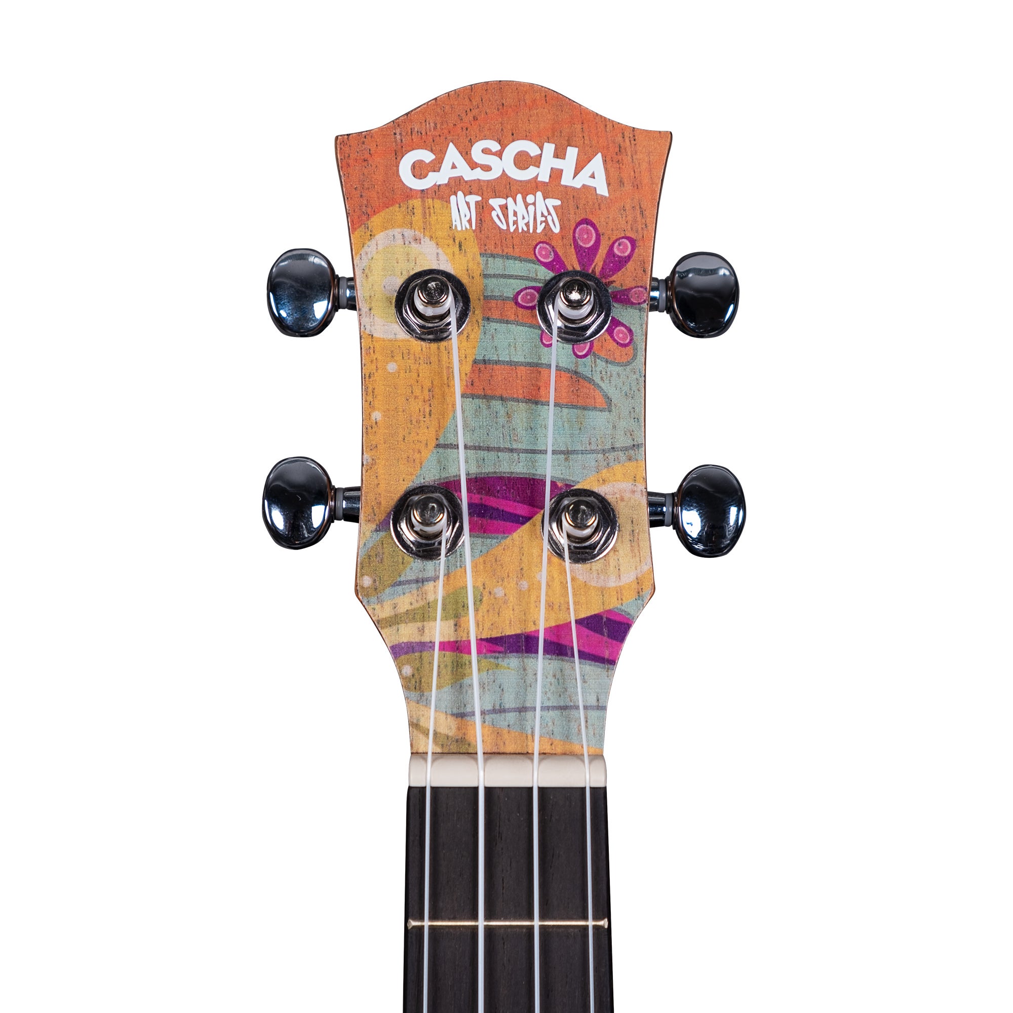 Cascha HH 2611 Art Series Flowers tenor ukelele massief spar bovenblad met gigbag