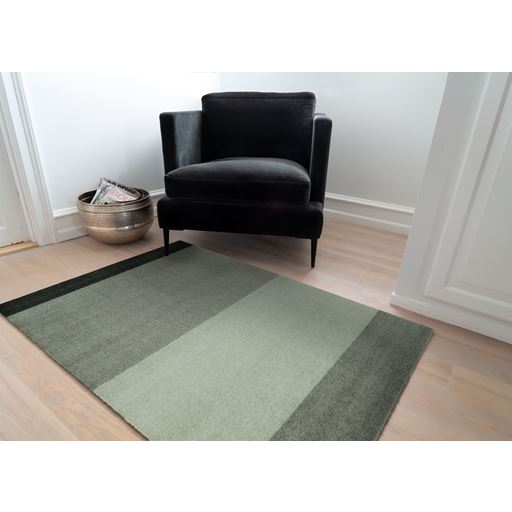 Tica Copenhagen Stripe Horisontal Gulvtæppe, Grøn/Støvet/Mørk Grøn, 90x130 cm