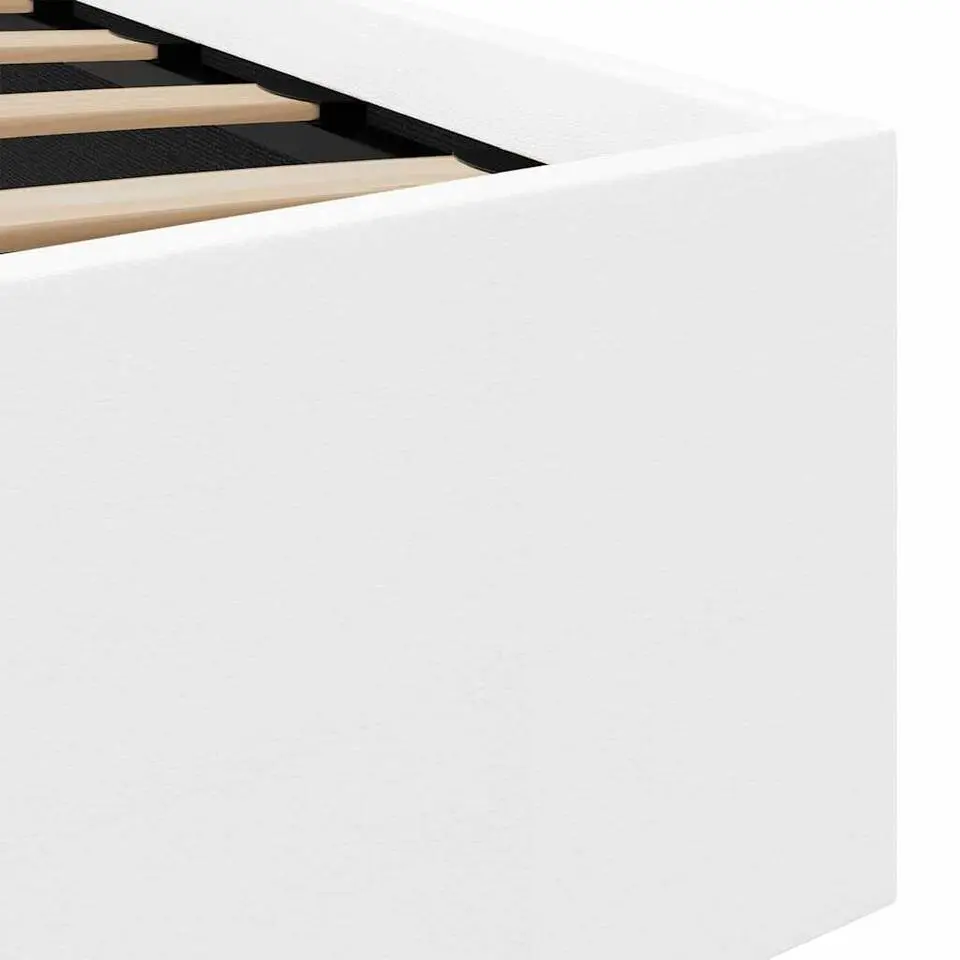vidaXL - LED bed met opbergruimte - Hydraulisch - Wit - Kunstleer - 180x200 cm