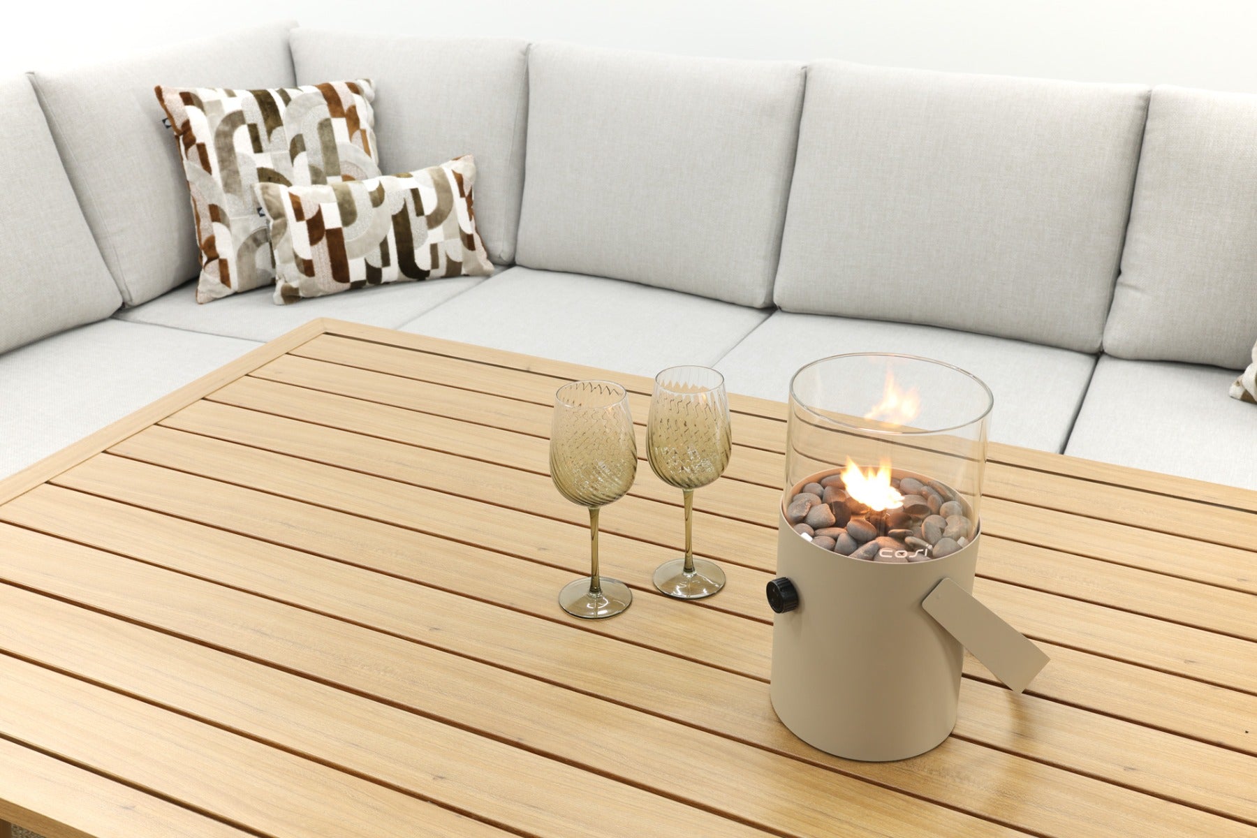 Bahama aluminium|rope lounge-dining set - light teaklook
