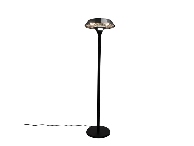 HORTUS Terrassevarmer gulvmodel UFO 800/1200/2000 W, HA, med fjernbetjening, sort (211-379)