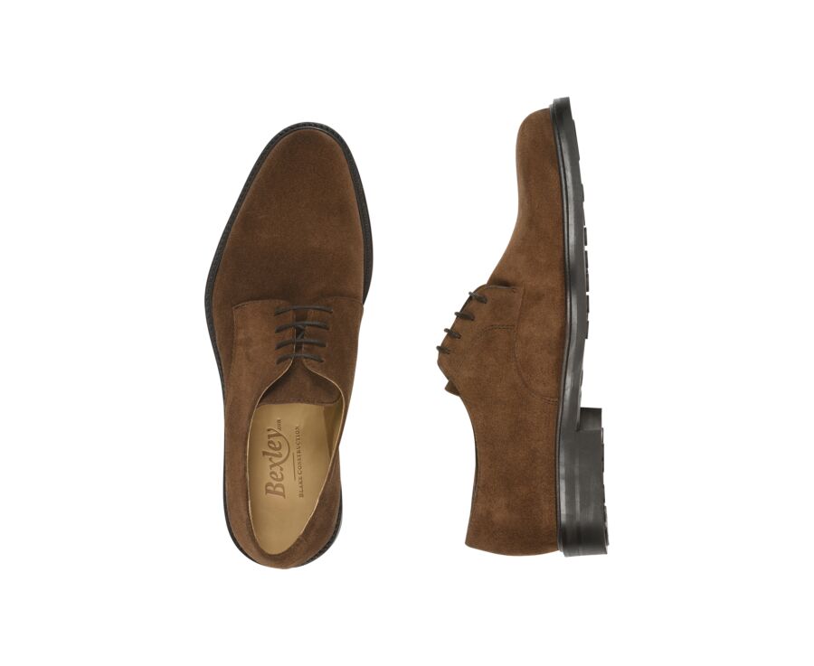 Derbies homme Velours Havane semelle gomme - DOVER GOMME CITY