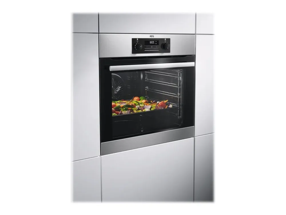 AEG SurroundCook MaxiKlasse BEB331010M - Ovn - til indbygning - niche - bredde: 56 cm - dybde: 55 cm - højde: 59 cm - med selv-rengøring - Klasse A - rustfrit stål