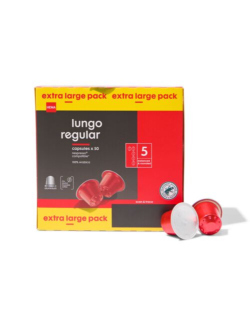 50 capsules de café lungo regular