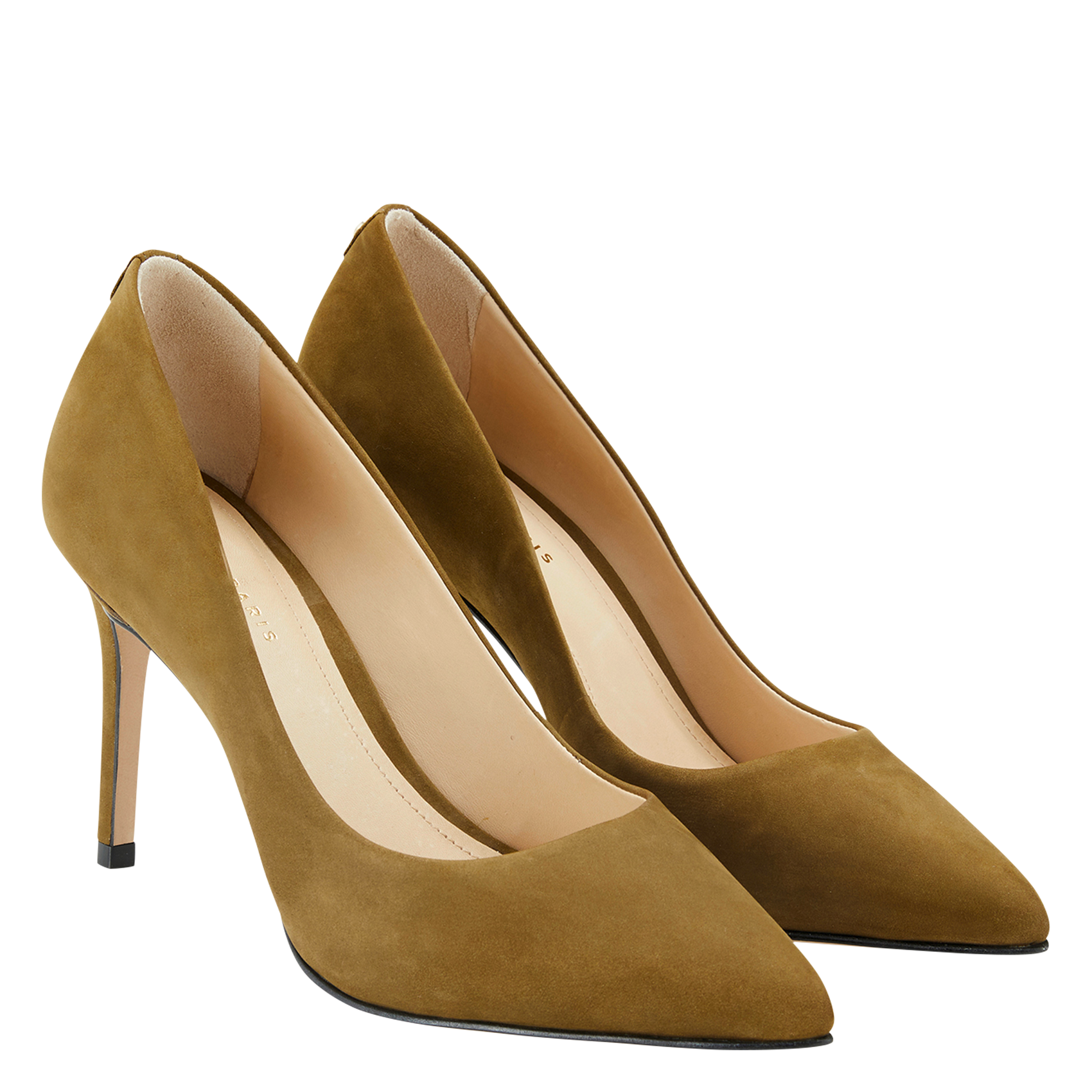 AZOA2 - Escarpins en cuir velours | Kaki