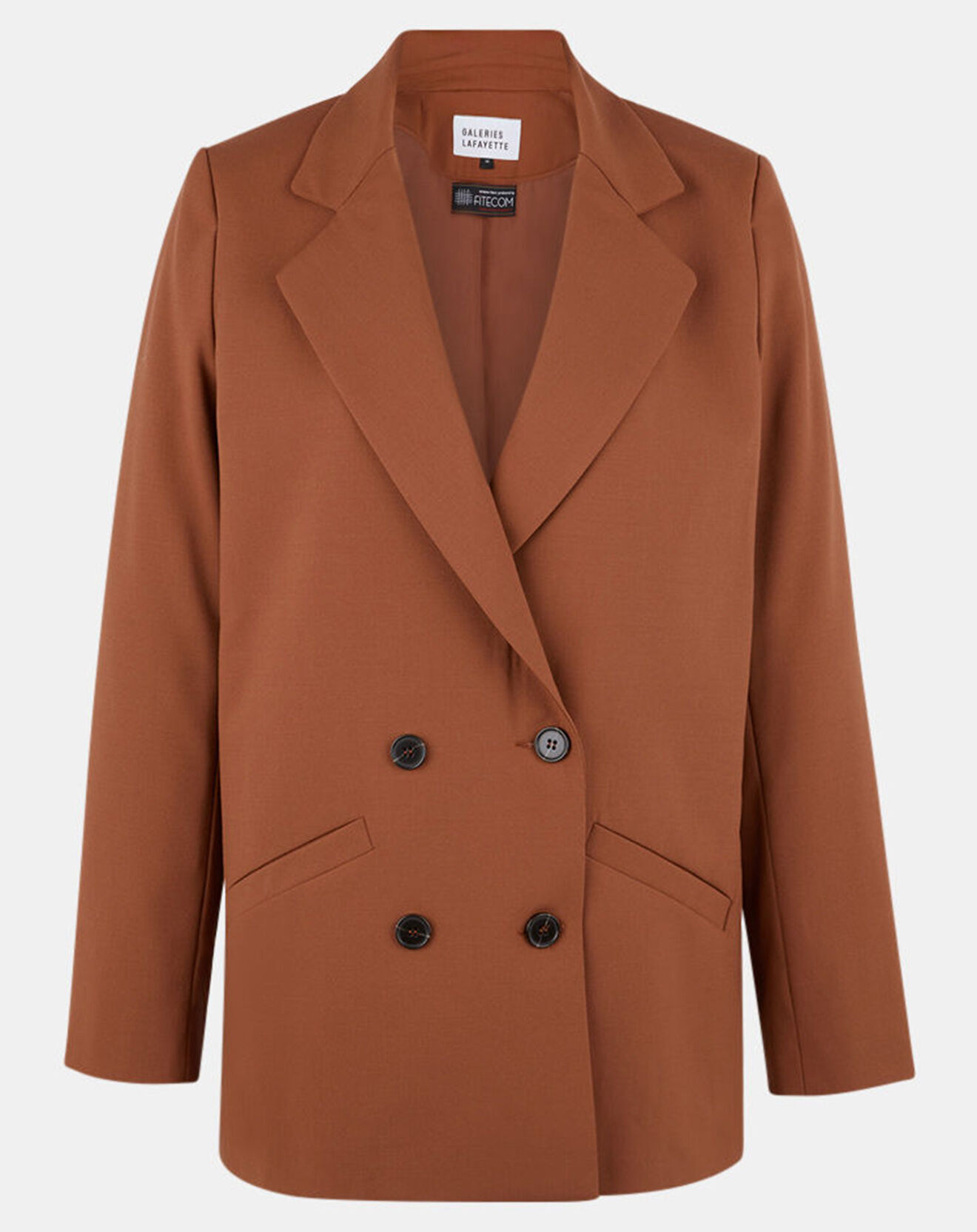 Galeries Lafayette Blazer croisé en Laine mélangée Celeste marron