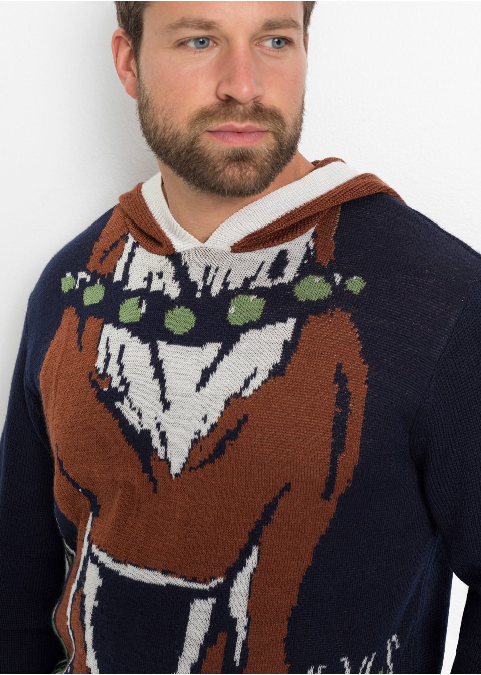 Pull à capuche avec motif de Noël en polyester recyclé