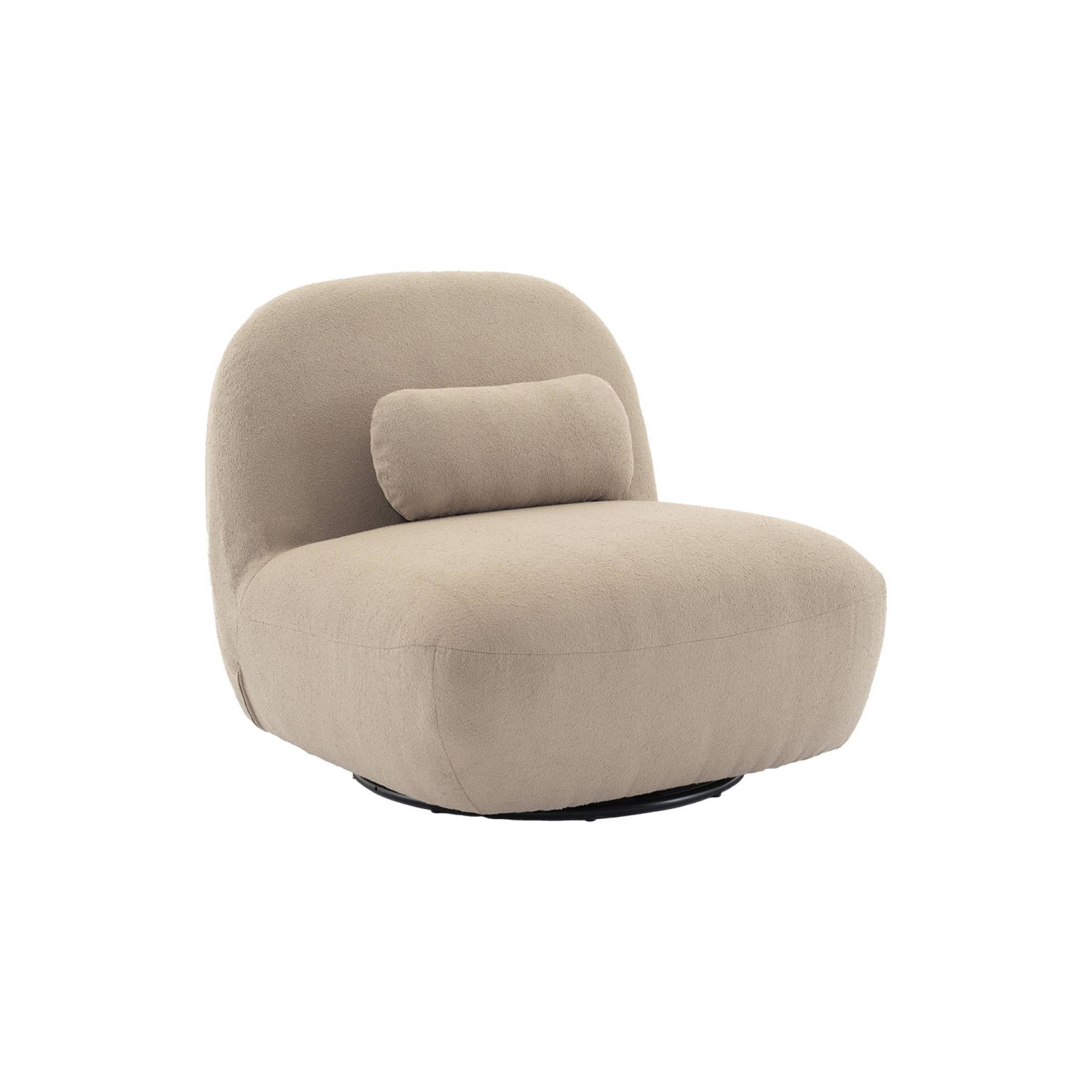 sweeek - Draaiende fauteuil 360Â° met gestructureerde bouclette en