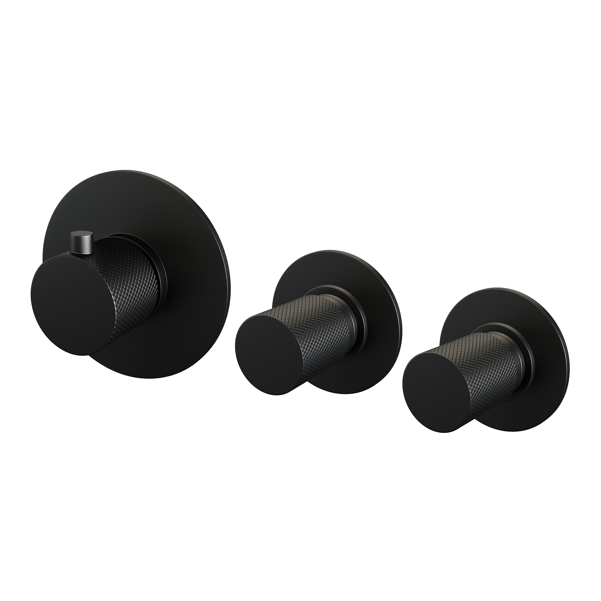 Brauer Black Carving inbouw badkraan met staafhanddouche mat zwart
