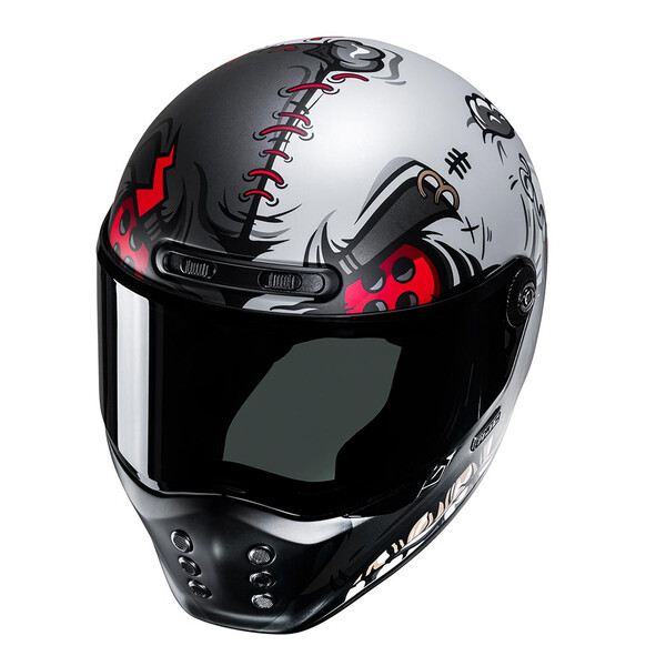 HJC - Casque V10 Vatt MC1 / Gris / Anthracite / Rouge / Brillant