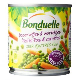Bonduelle Doperwtjes & worteltjes zeer fijn klein (150 gram)
