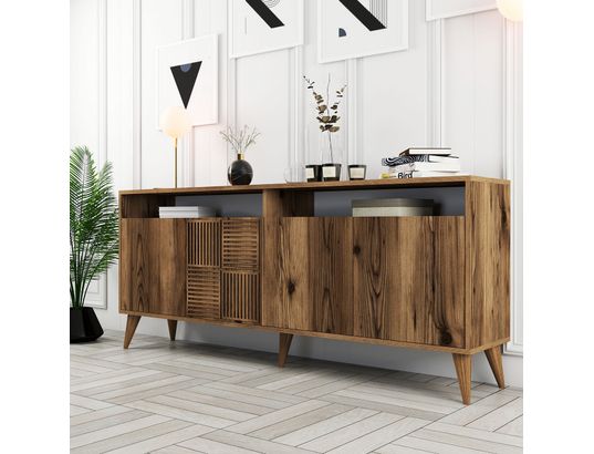 CONCEPT1 - Bahut Milan noyer 180 x 35 x 78cm