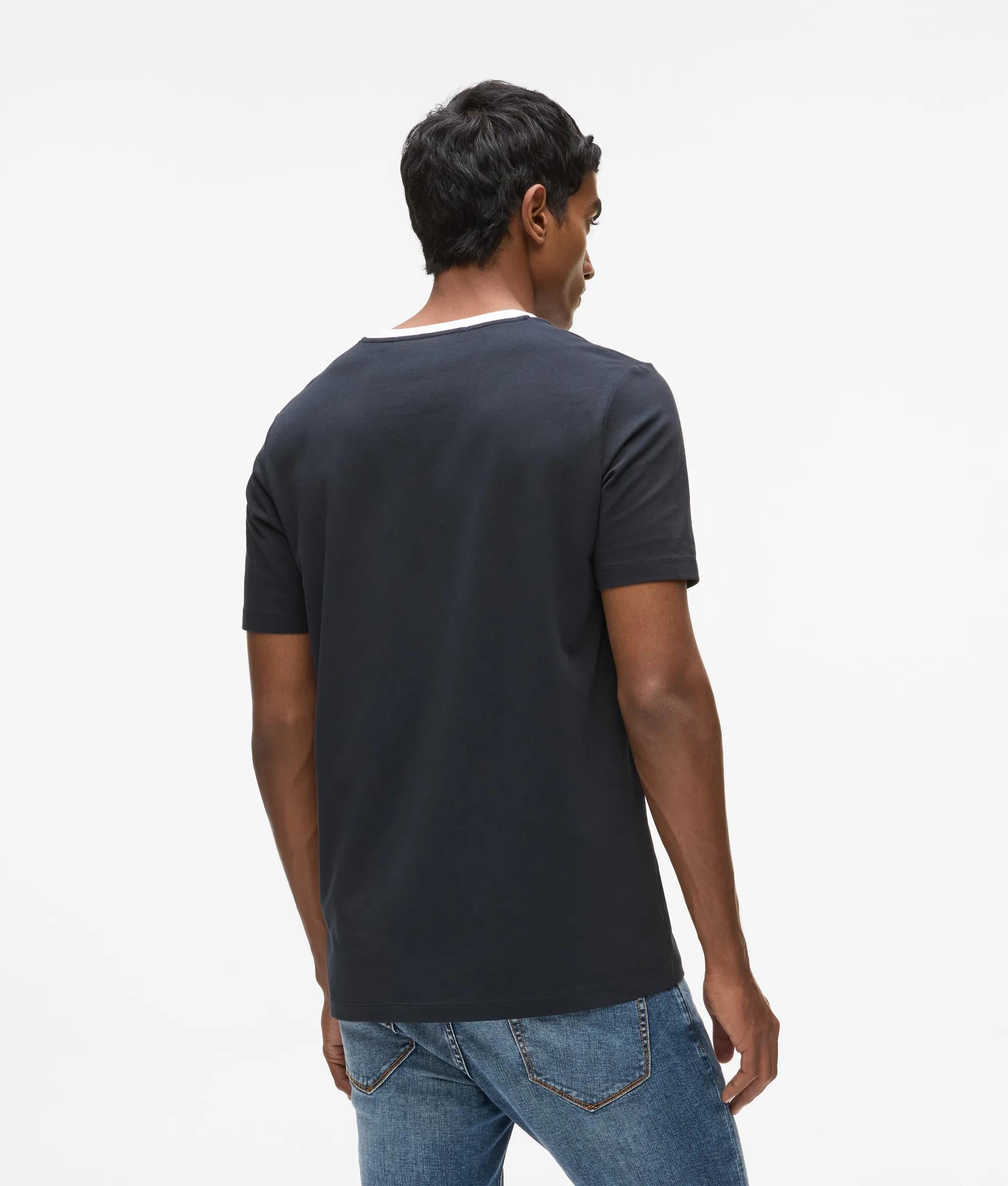 Contrast V-hals T-shirt