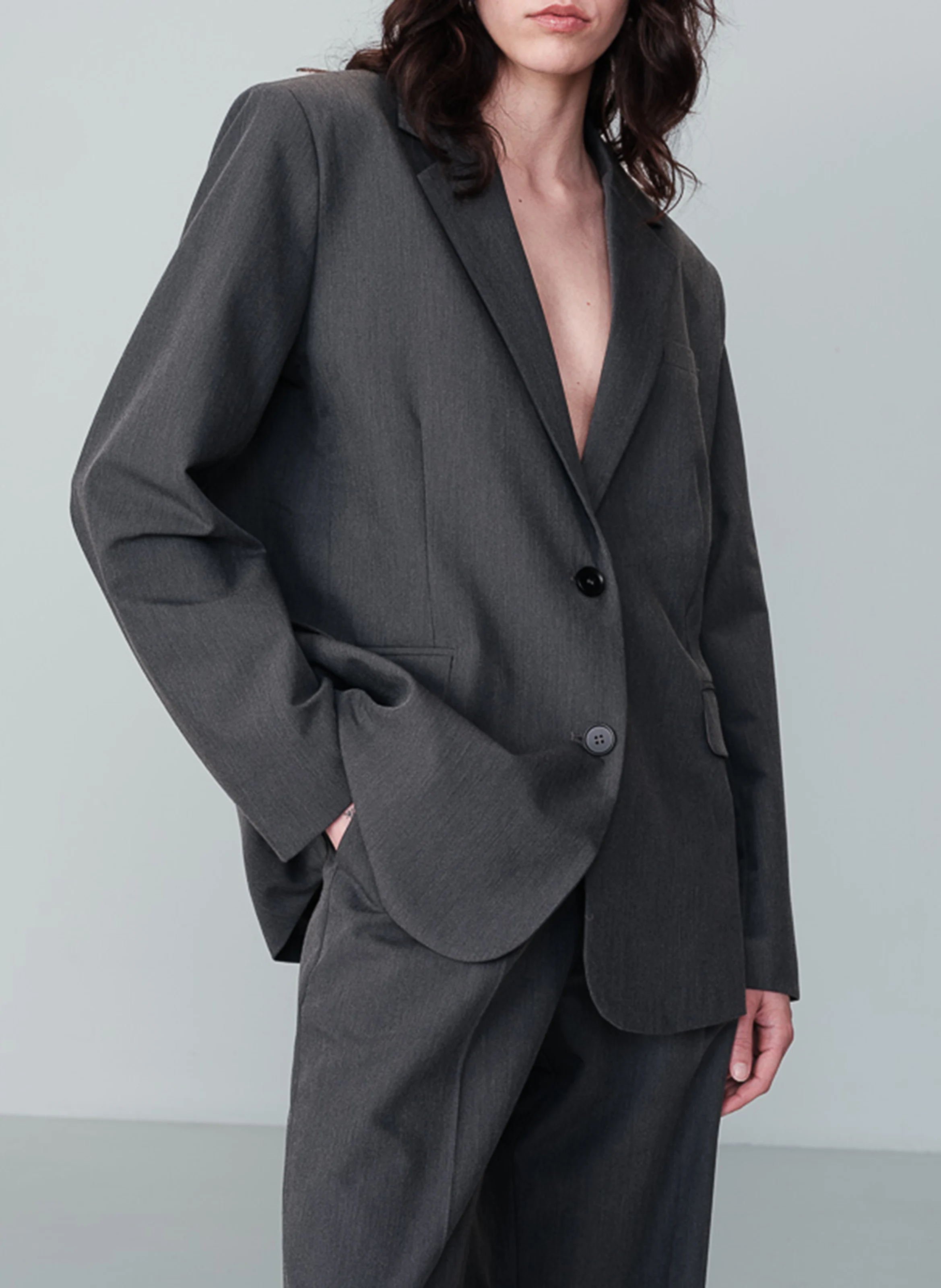 NORTON - Blazer droit à épaulettes | Argent