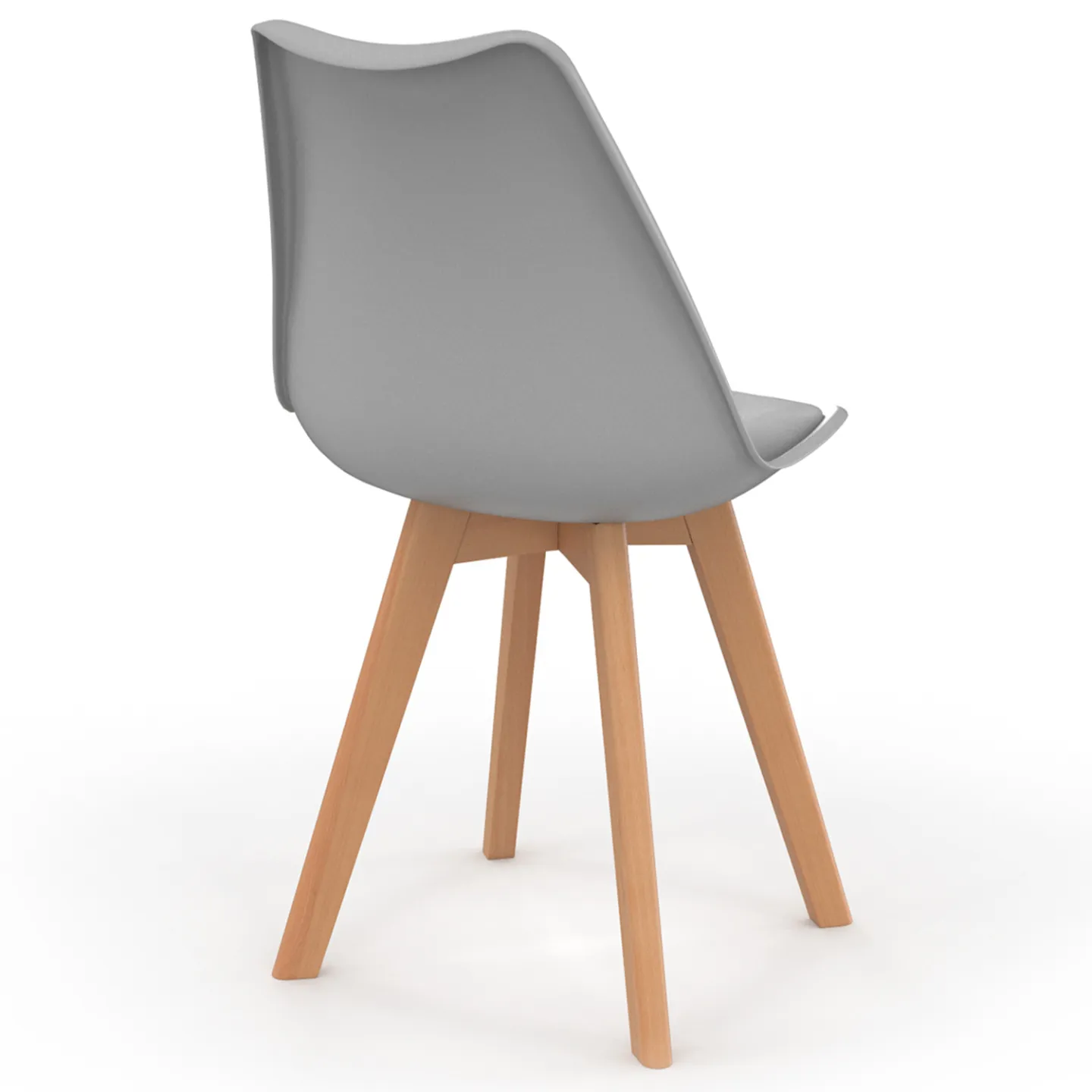 Lot de 8 chaises scandinaves SARA mix color blanc x2, gris clair x2, gris foncé x2, noir x2