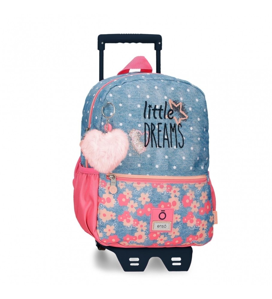 Mochila com Carrinho Enso Little Dreams 32cm, Rosa