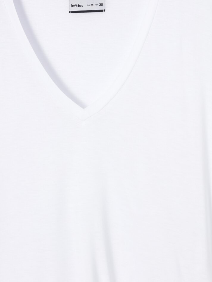 Camiseta fluida de manga curta - Branca
