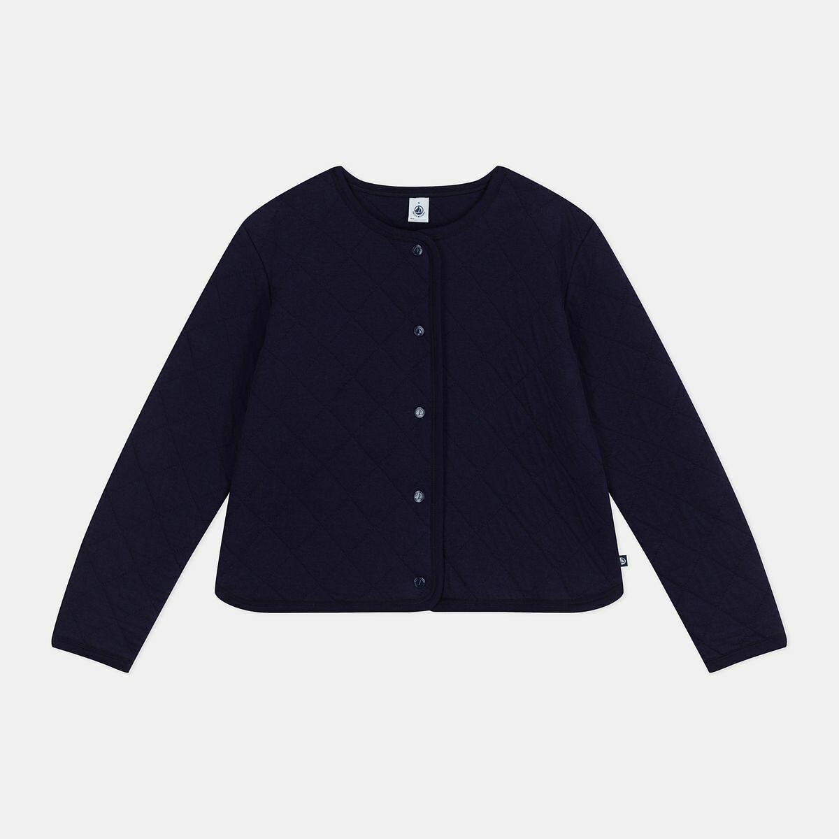 PETIT BATEAU<br>Cardigã feminino acolchoado em algodão liso