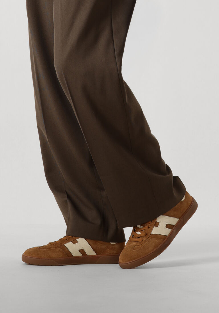 bruine hogan lage sneakers cool allacciato h